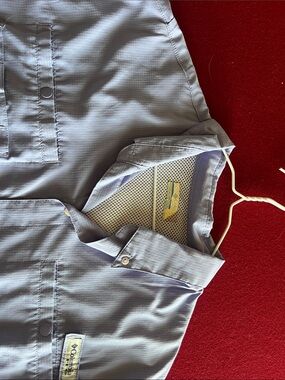 Columbia Light Blue Short-Sleeve Outdoor Button-Front Shirt